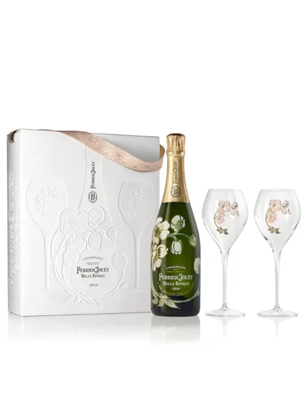 Perrier-Jouet Belle Epoque 2014 Vintage Champagne2 Glasses Gift Pack